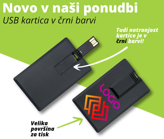 Novo na zalogi - USB kartica v črni barvi