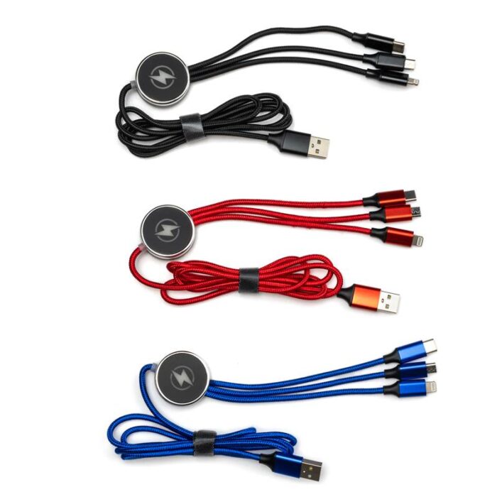 Polnilni kabel z LED logotipom 3 v 1
