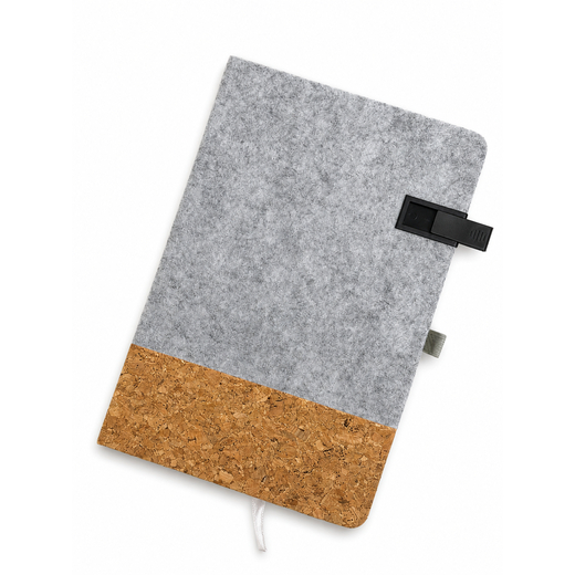 Poslovni komplet A5 RPET notesnik s pluto + USB ključek